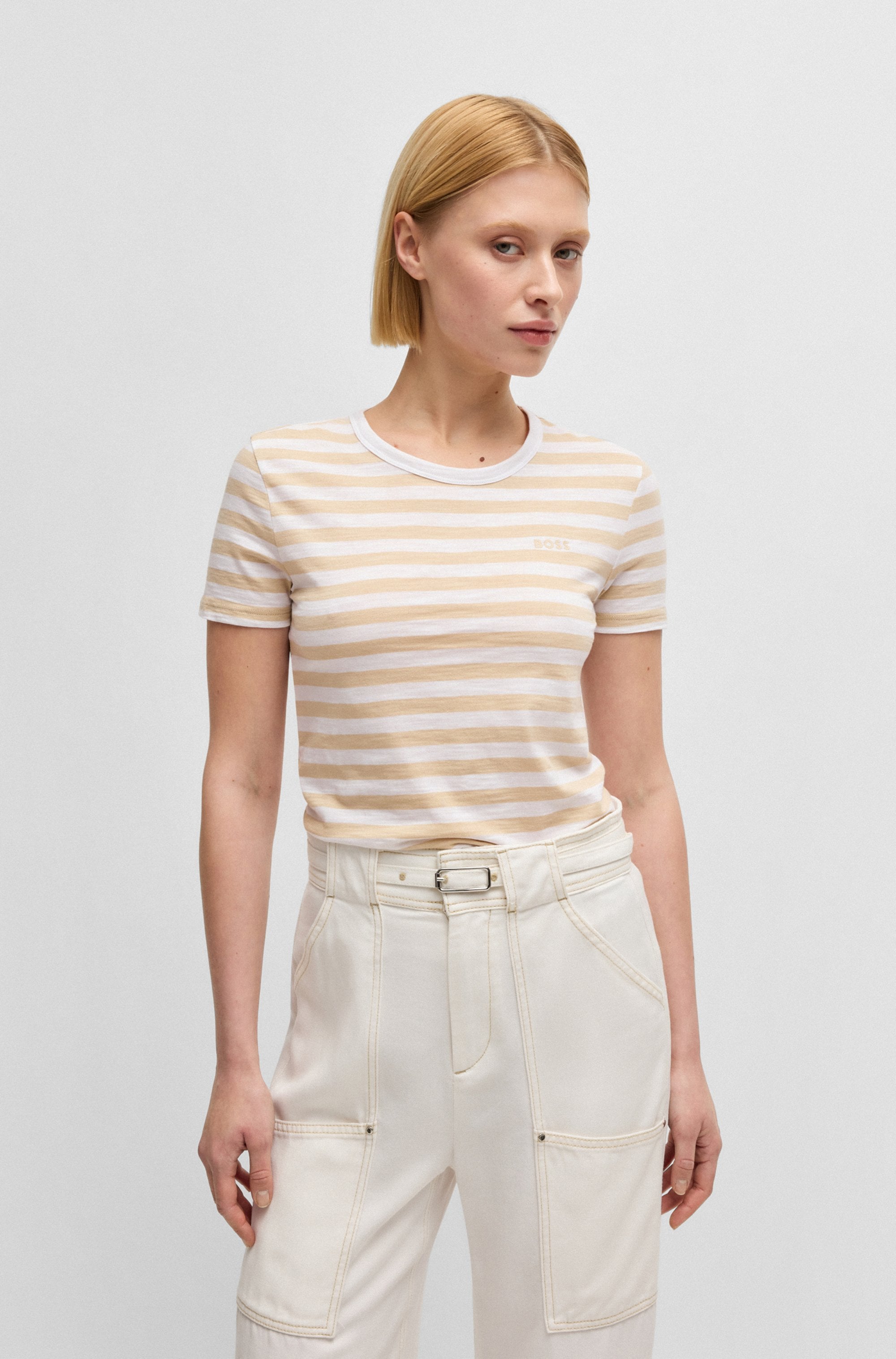 BOSS ORANGE T-Shirt "Esla Striped Premium Damenmode", Premium Damenmode, im günstig online kaufen