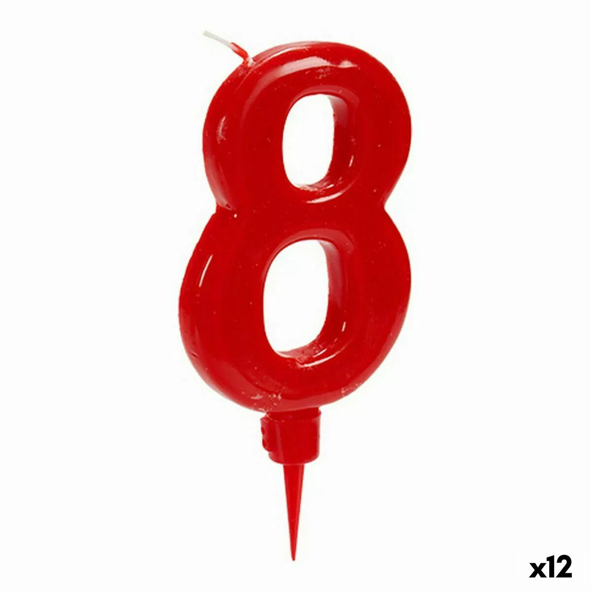Kerze Rot Geburtstag Zahle 8 (12 Stück) günstig online kaufen