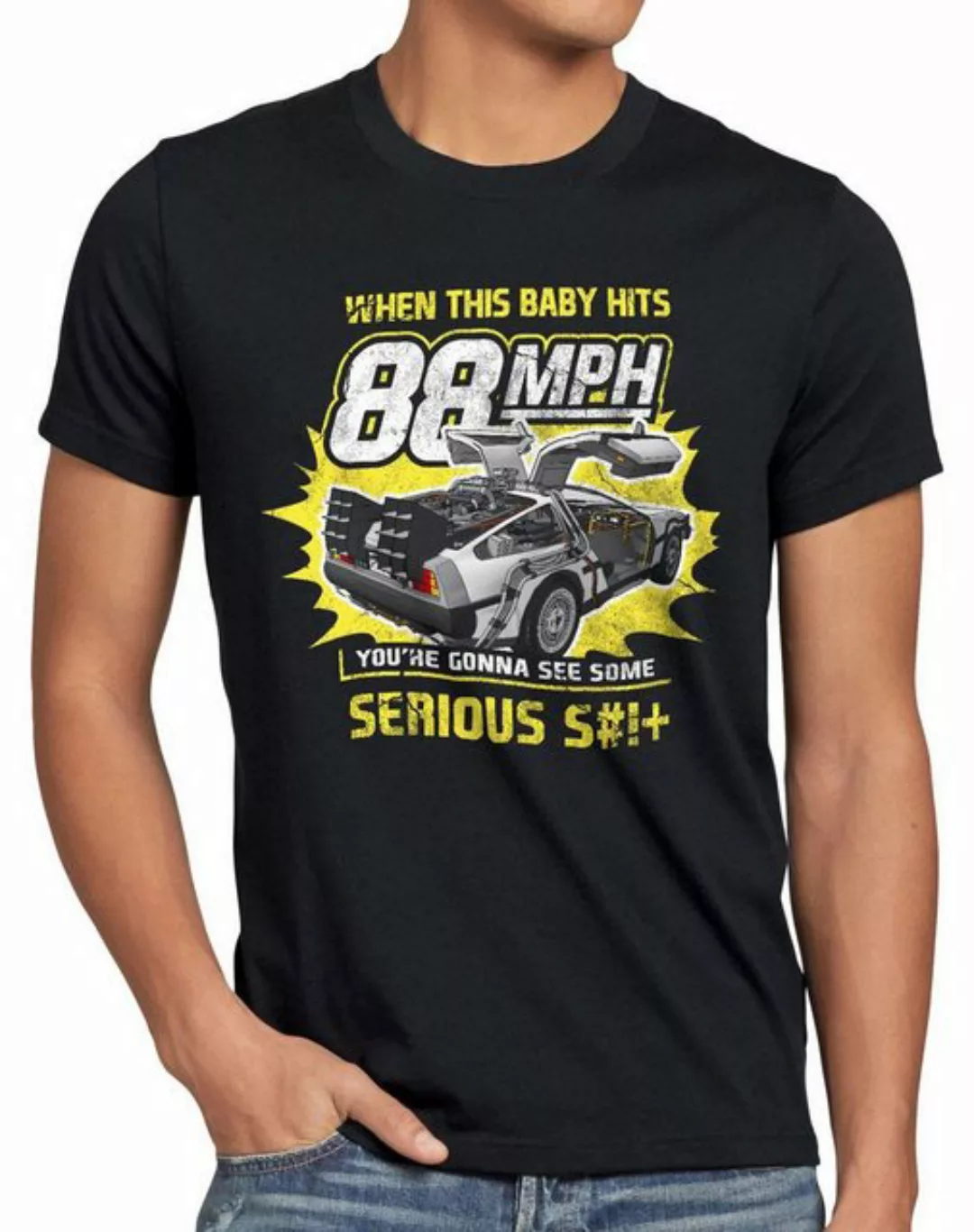 style3 Print-Shirt Herren T-Shirt 88mph delorean zukunft delorean zurück in günstig online kaufen