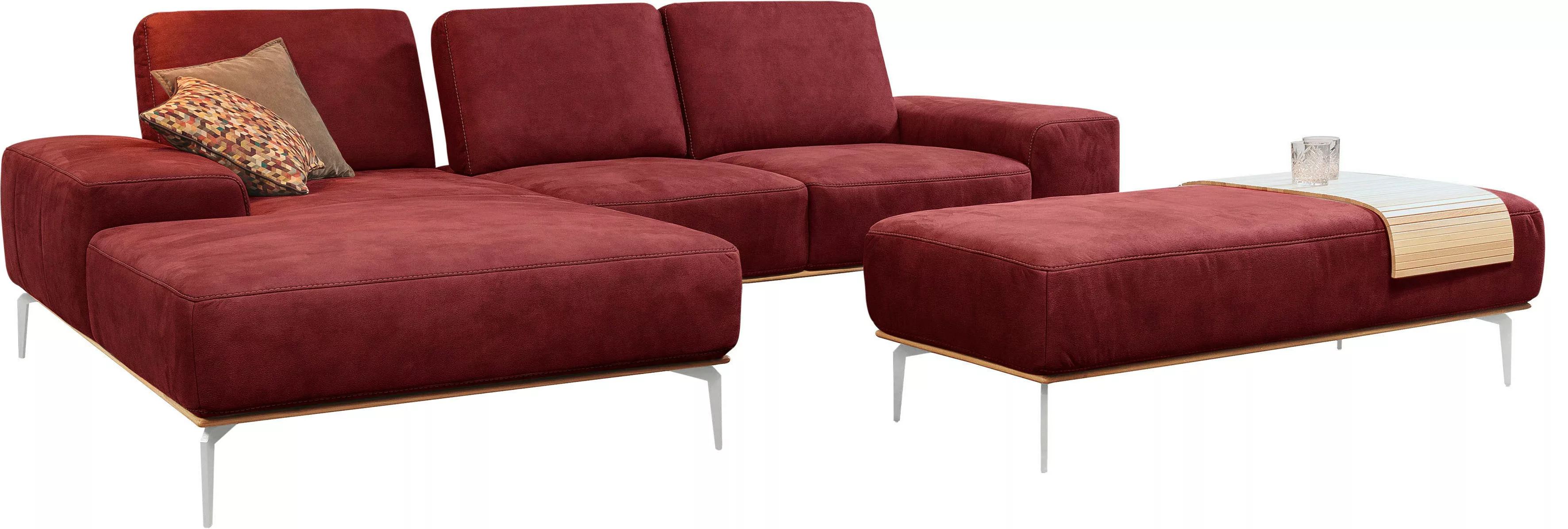 W.SCHILLIG Ecksofa "run", mit elegantem Holzsockel, Füße in Chrom glänzend, günstig online kaufen