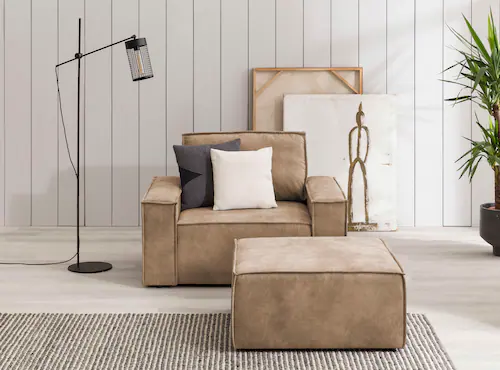 Home affaire Sessel "SHERWOOD", Loveseat und Hocker im Set, passend zur Pol günstig online kaufen