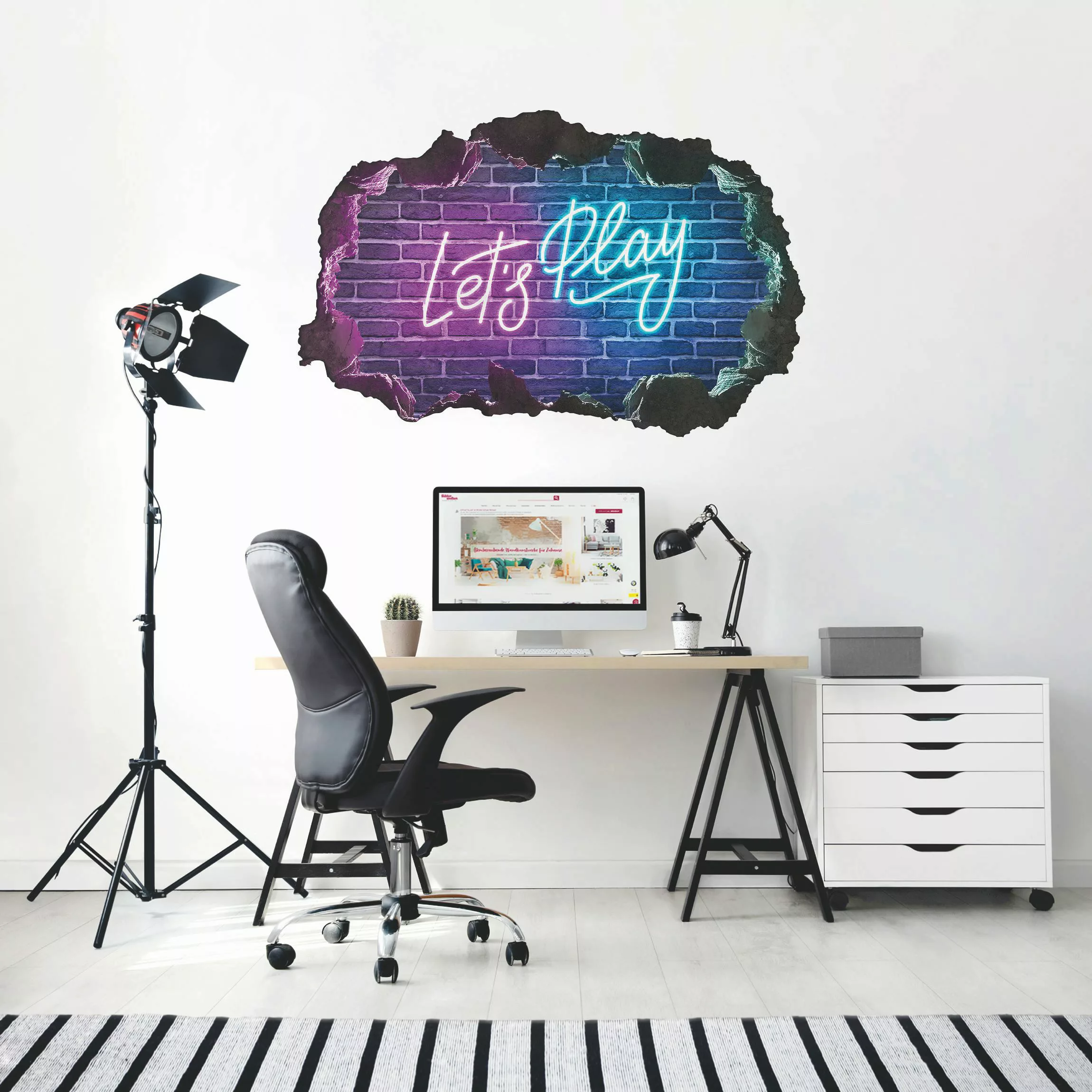 Wandtattoo Neon Schrift Let's Play günstig online kaufen