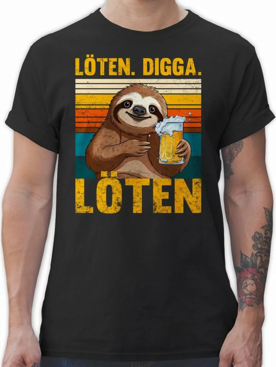 Shirtracer T-Shirt Löten Digga Löten - Digga Löten Bier Biertrinker Faultie günstig online kaufen