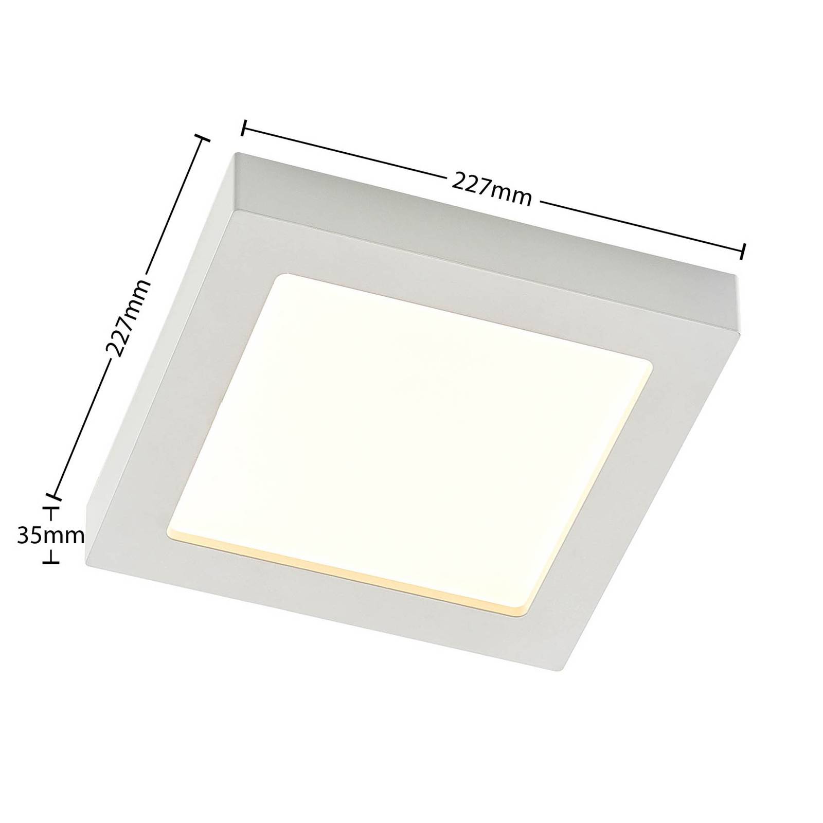 Prios LED-Deckenleuchte Alette, weiß, 22,7 cm, 18W, dimmbar günstig online kaufen