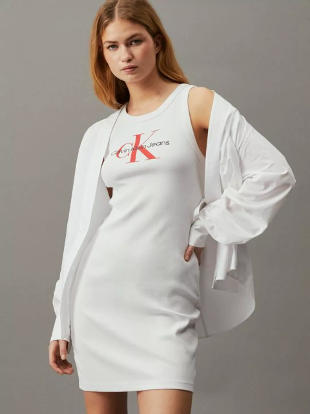 Calvin Klein Jeans Blusenkleid ARCHIVAL MONOLOGO RIB TANK DRESS mit Logosch günstig online kaufen
