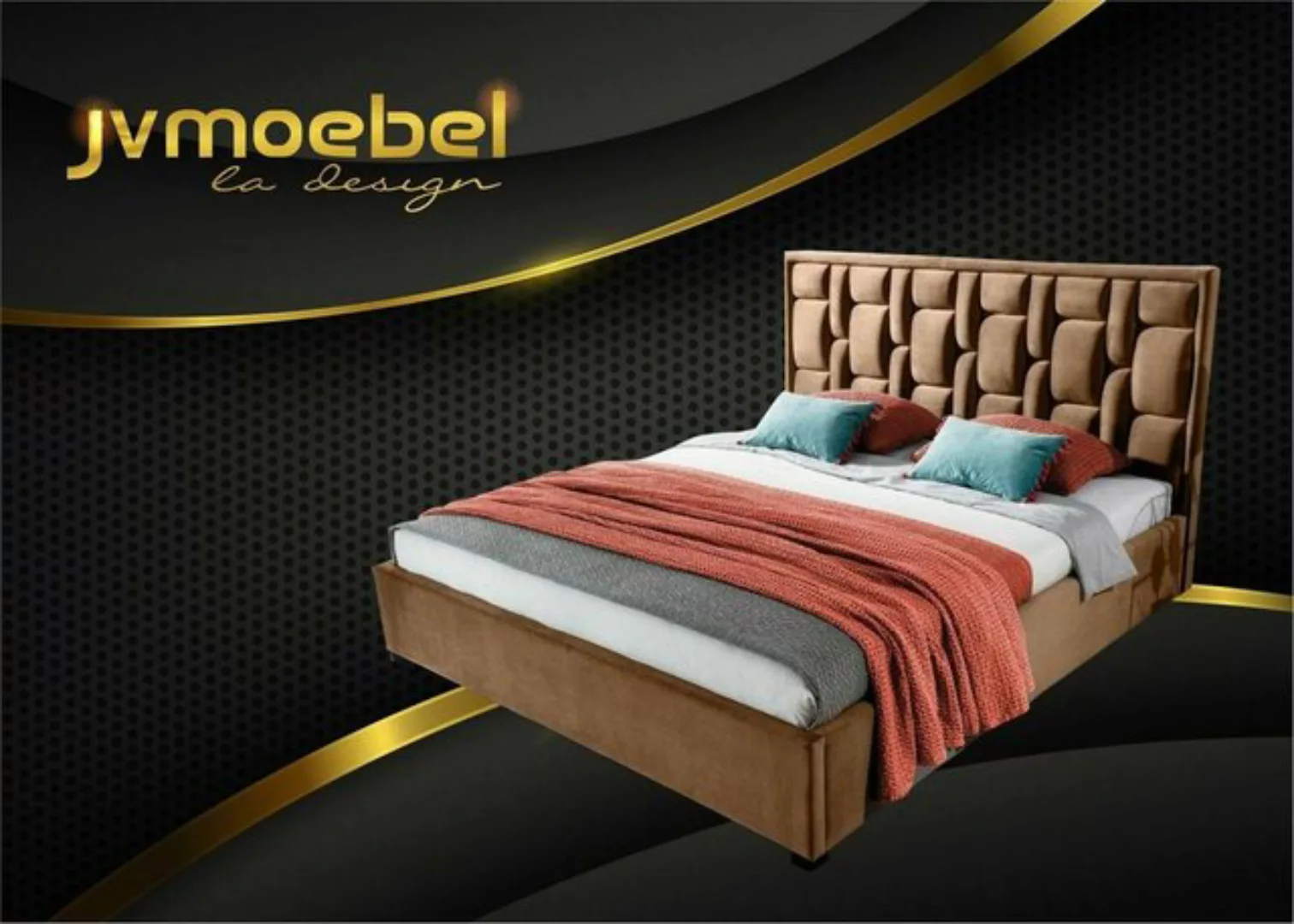 JVmoebel Bett, Blaues Designer Bett Schlafzimmer Design Möbel Modern Luxus günstig online kaufen