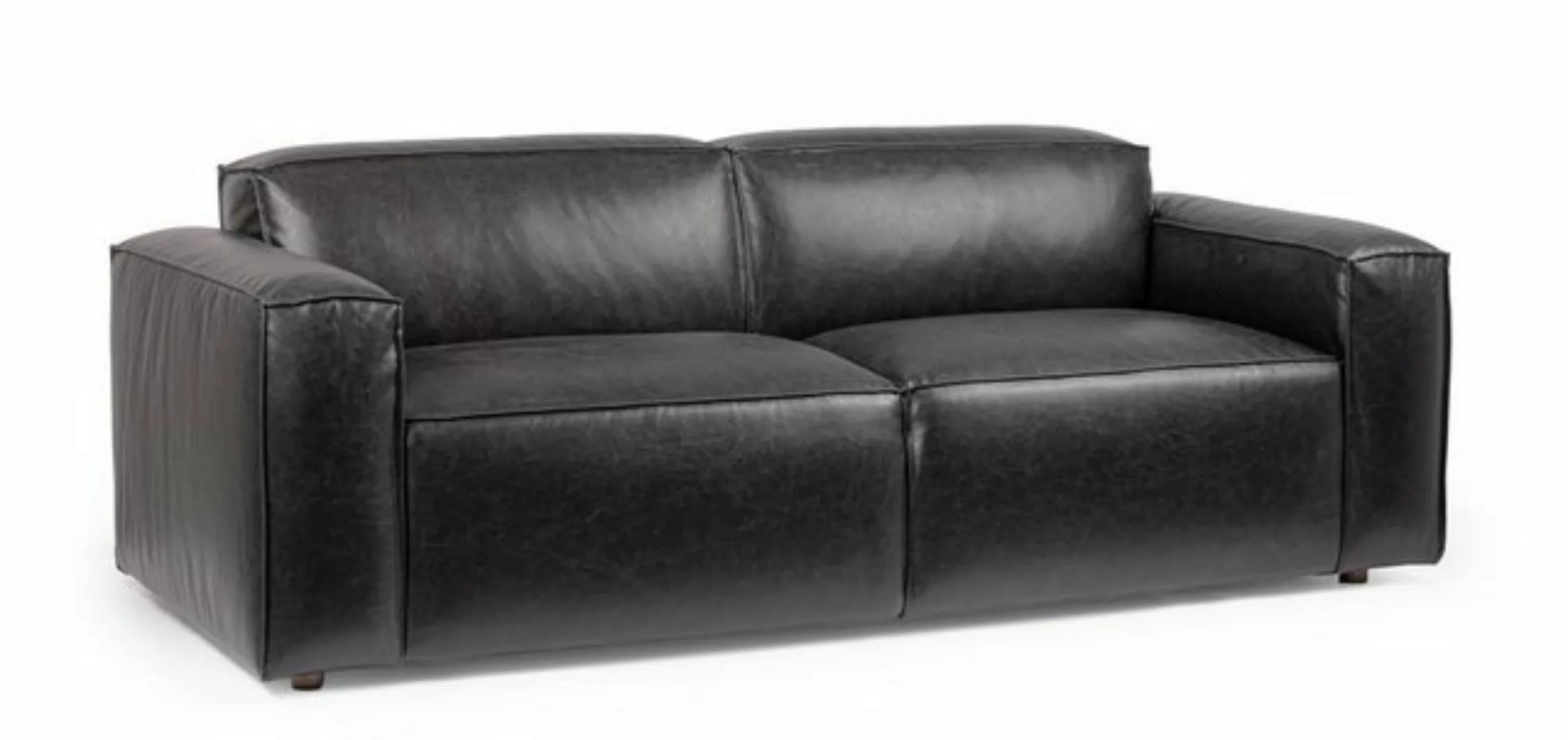 Bizzotto Sofa Sofa Joseph aus Kunstleder, Schwarz günstig online kaufen