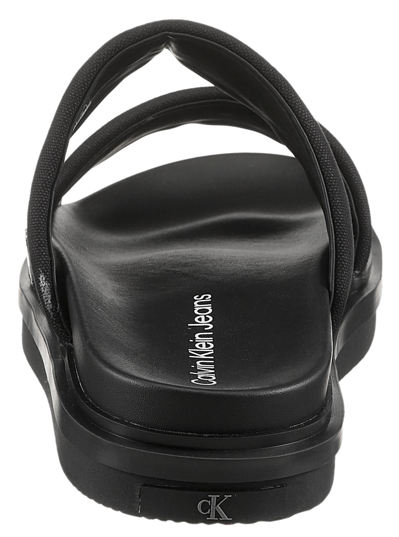 Calvin Klein Jeans Pantolette "FLAT MOLDED DBL BAR SANDAL CV", Schlappen, S günstig online kaufen