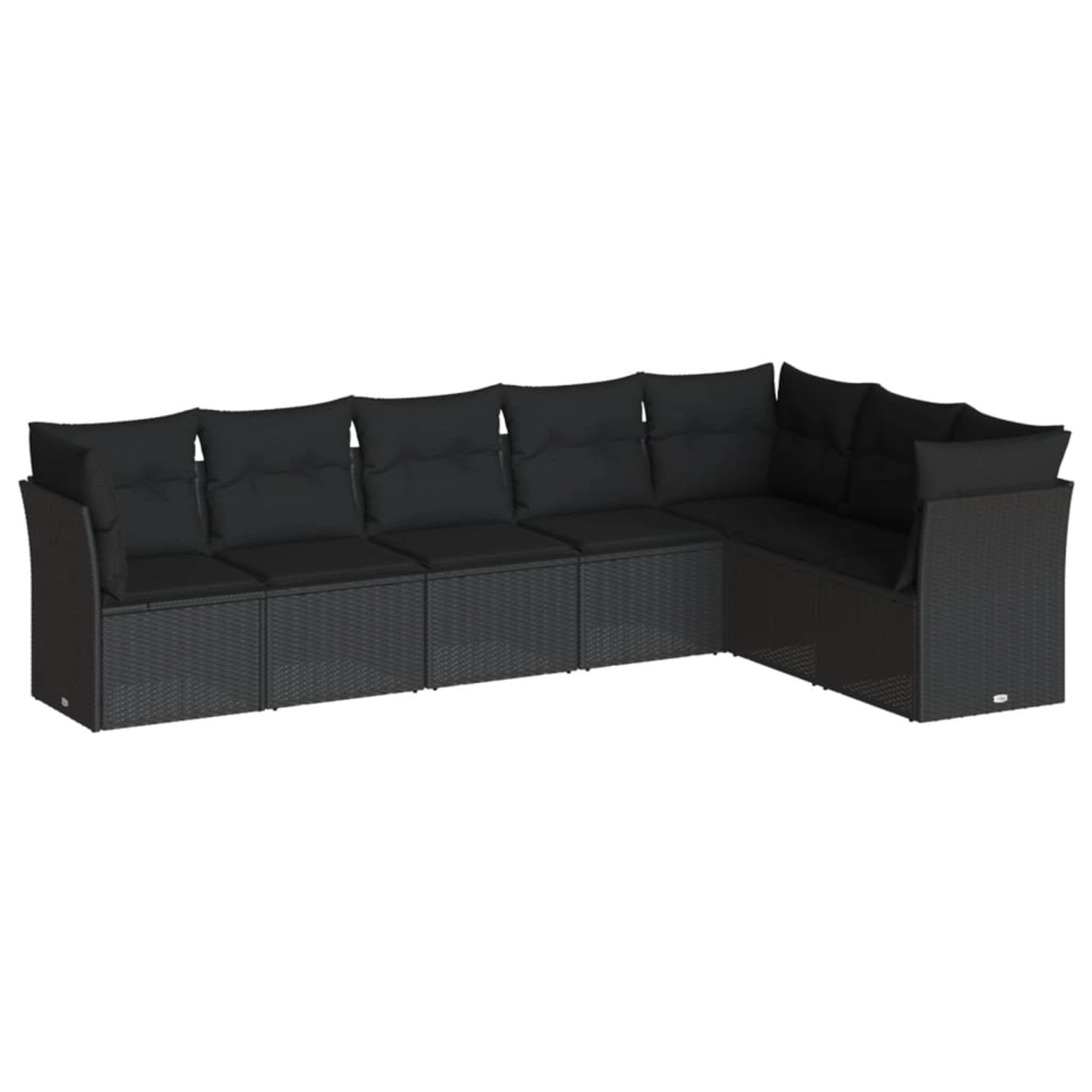 vidaXL 7-tlg Garten-Sofagarnitur mit Kissen Schwarz Poly Rattan Modell 37 günstig online kaufen