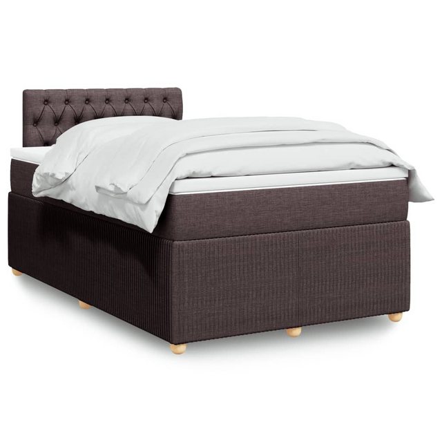 vidaXL Boxspringbett, Boxspringbett mit Matratze Dunkelbraun 120x190 cm Sto günstig online kaufen