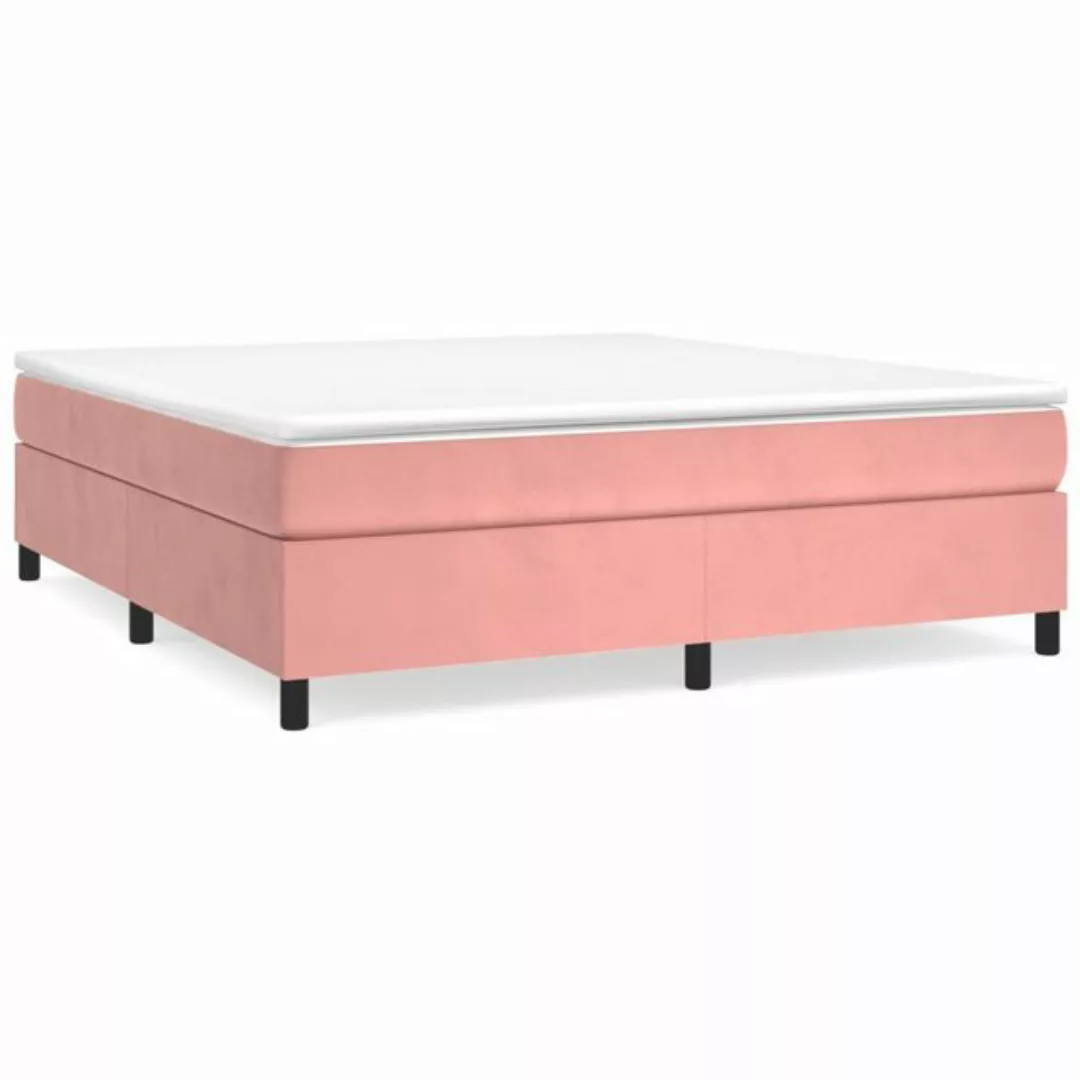 furnicato Bett Boxspringbett mit Matratze Rosa 200x200 cm Samt günstig online kaufen