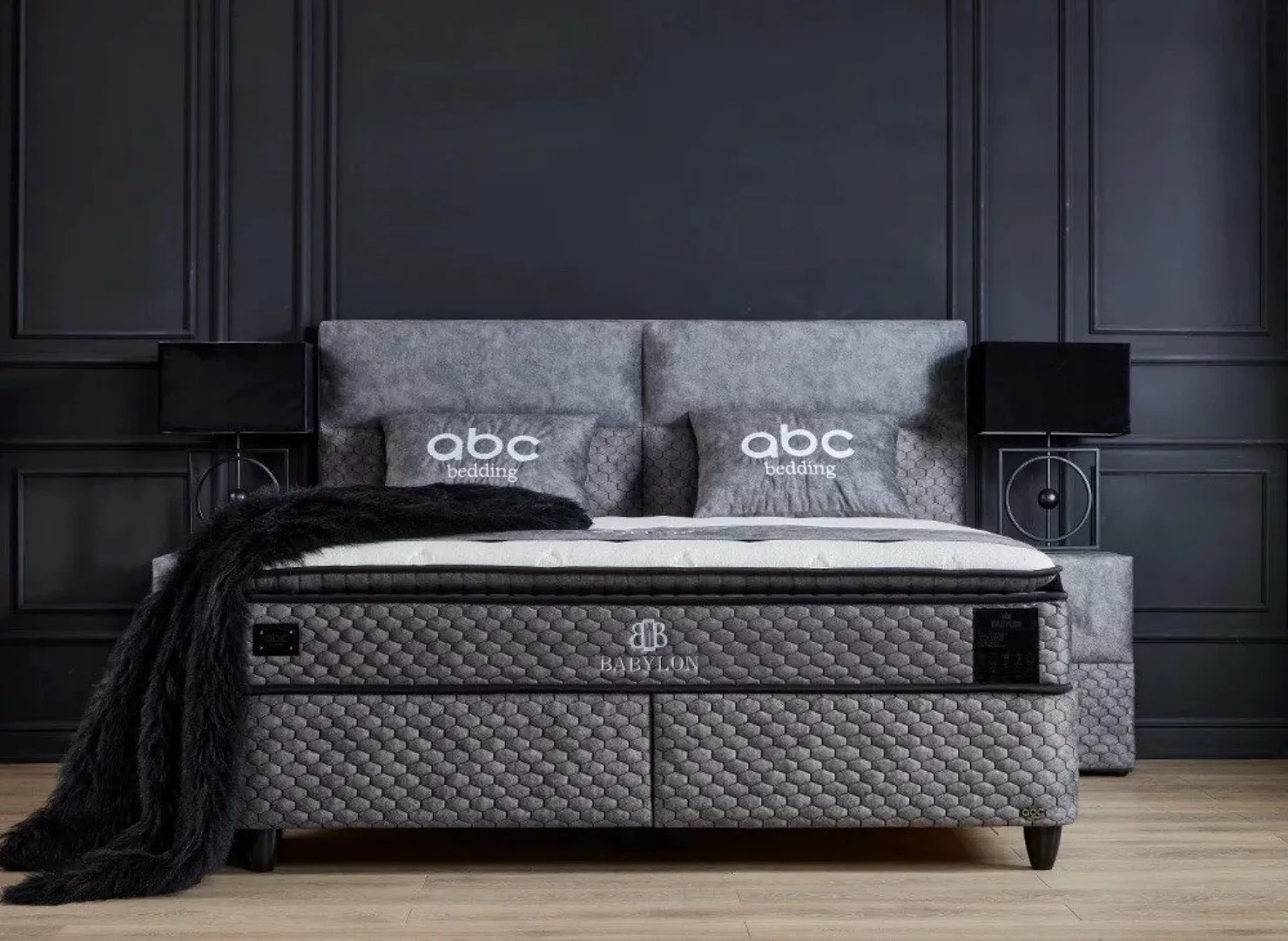 abc bedding Boxspringbett BABYLON Voll-orthopädisches Luxusbett mit Alcanta günstig online kaufen