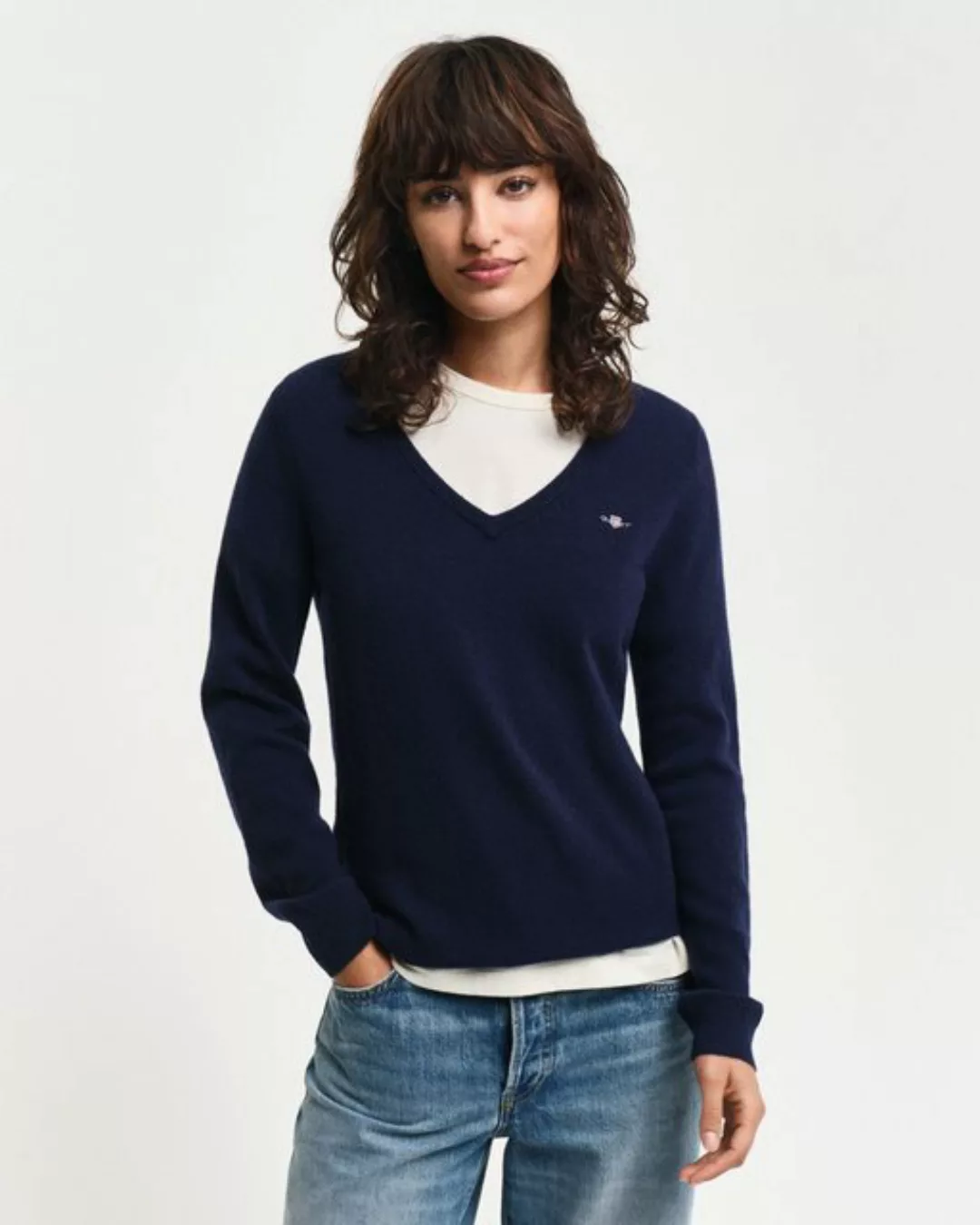 Gant V-Ausschnitt-Pullover EXTRAFINE LAMBSWOOL V-NECK günstig online kaufen