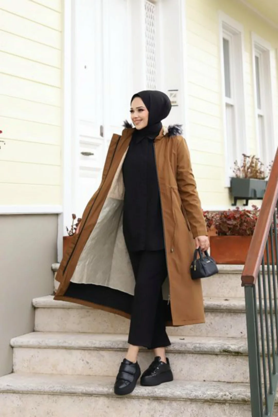 MİSSKAYLE Winterjacke Verdeckter Knopfleistenmantel günstig online kaufen