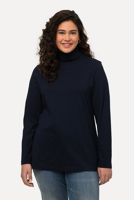 Ulla Popken Rundhalsshirt Shirt Rollkragen Slim Langarm günstig online kaufen