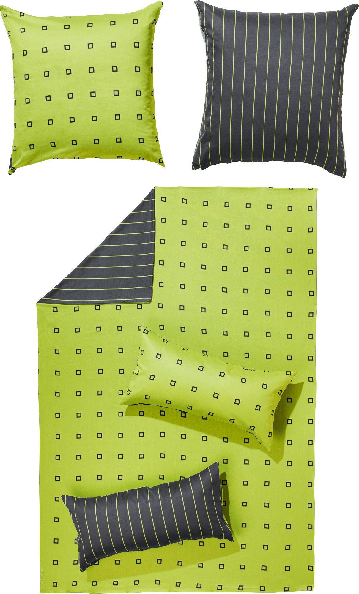 Erwin Müller Bettwäsche Wendebettwäsche, Mako-Satin, Grafik günstig online kaufen