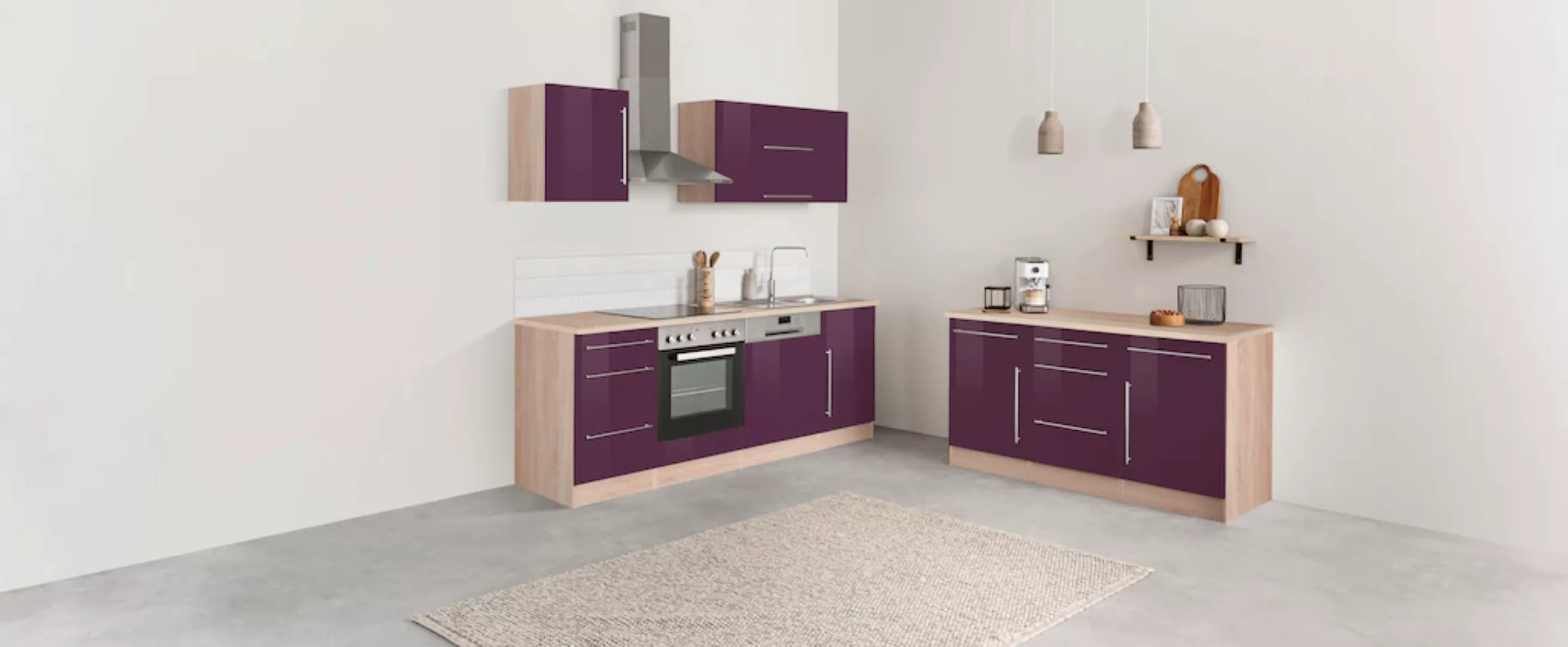 KOCHSTATION Küchenzeile "KS-Samos", ohne E-Geräte, Breite 220 cm günstig online kaufen