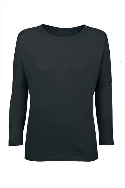 Basic Shirt 3/4 Arm Aus Bio-baumwolle - Weiß/schwarz günstig online kaufen