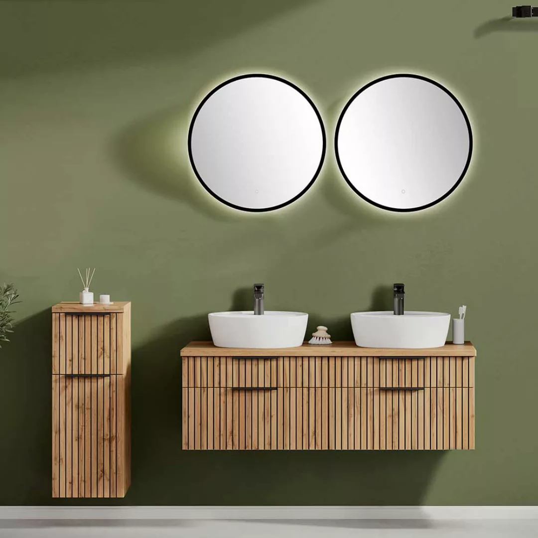 Möbel für modernes Bad in Wildeichefarben Made in Germany (vierteilig) günstig online kaufen