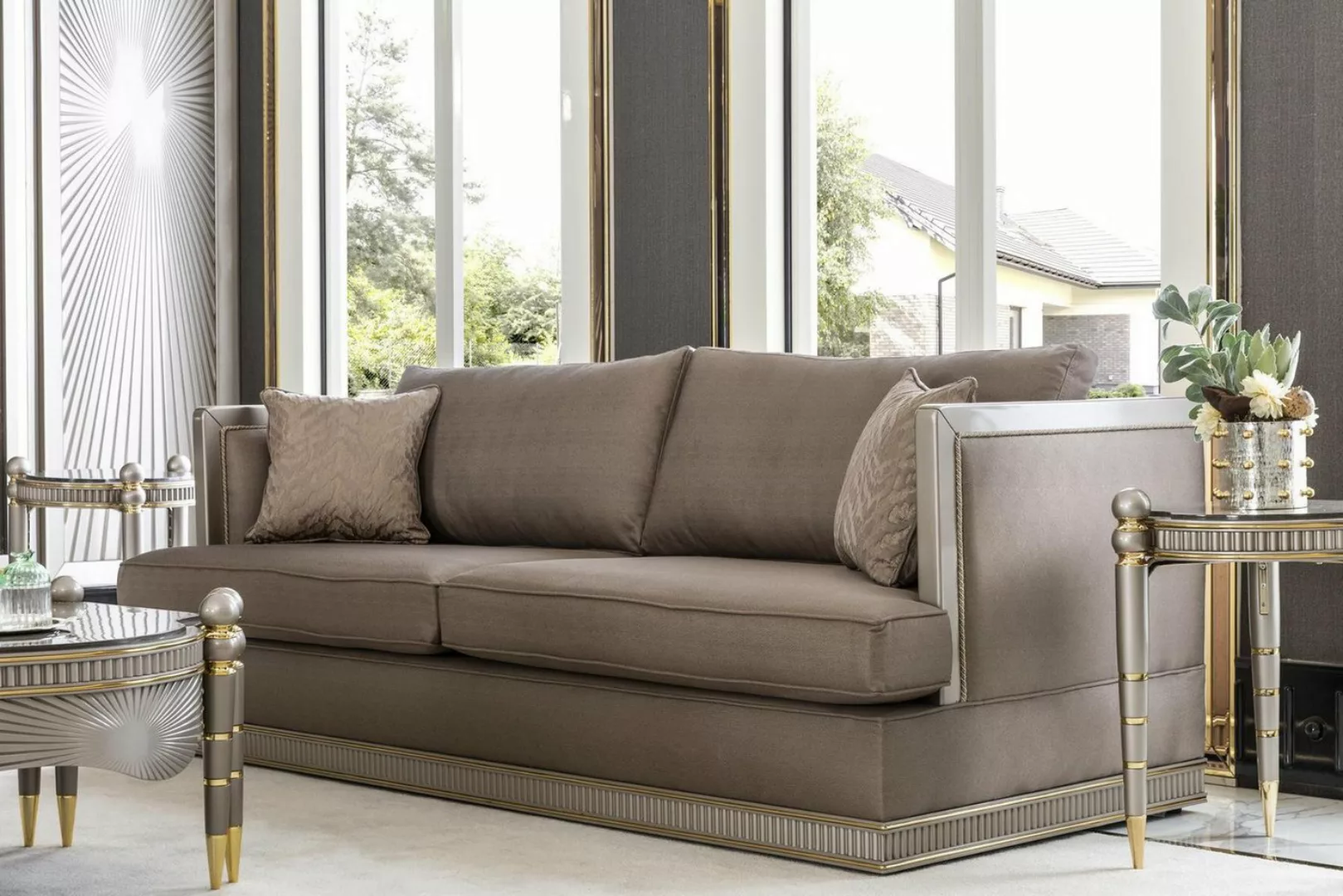 Xlmoebel Sofa Hochwertiges Großes Sofa für drei Personen in luxuriösem Desi günstig online kaufen