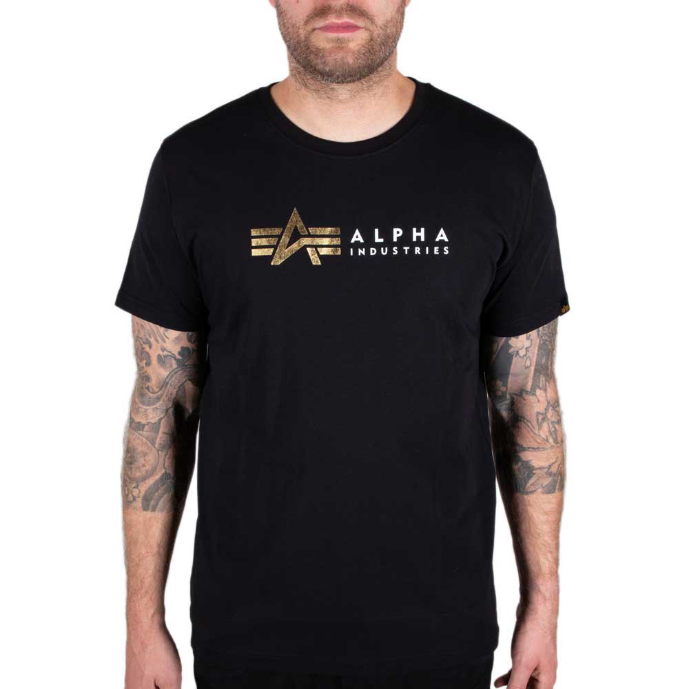 Alpha Industries Label Foil Print Kurzärmeliges T-shirt 2XL Black günstig online kaufen