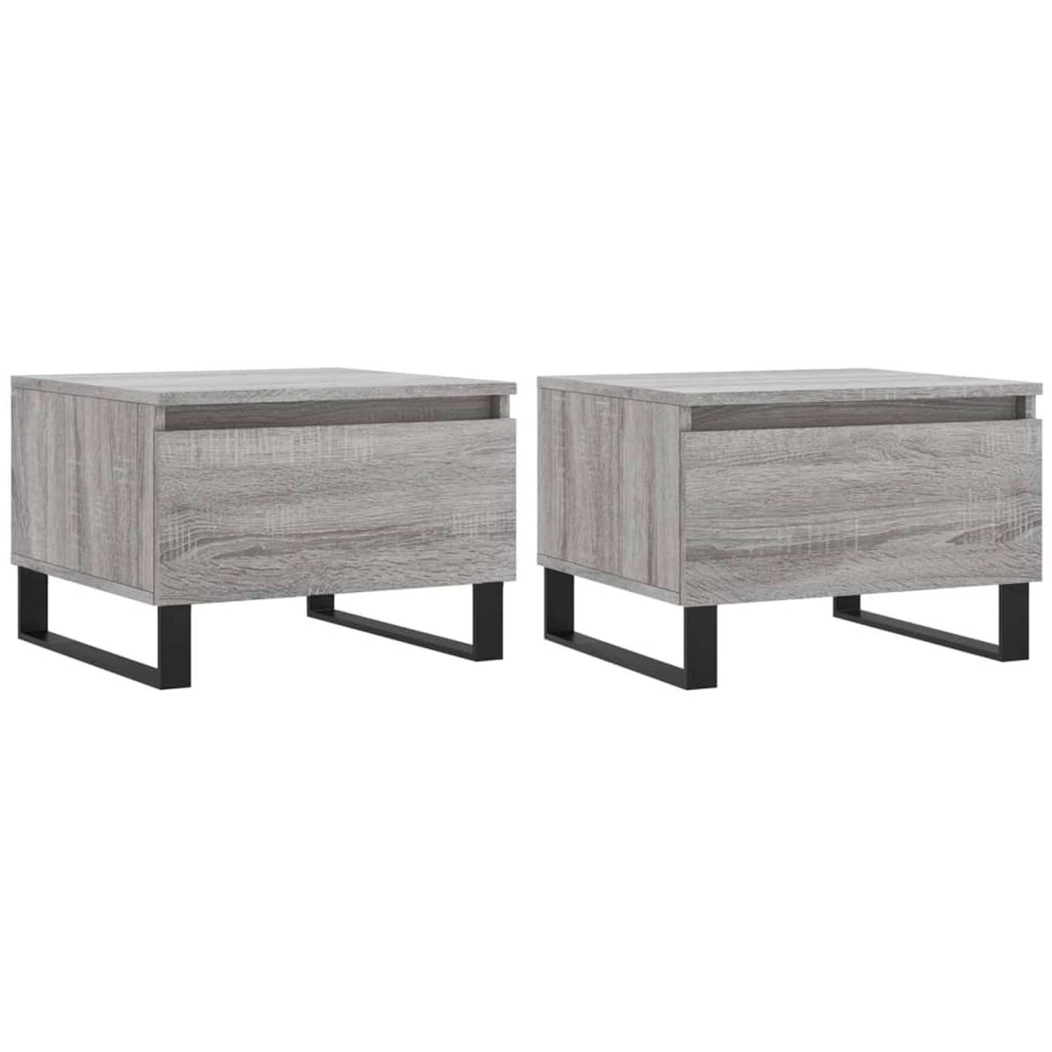 vidaXL Couchtische 2 Stk. Grau Sonoma 50x46x35 cm Holzwerkstoff Modell 2 günstig online kaufen