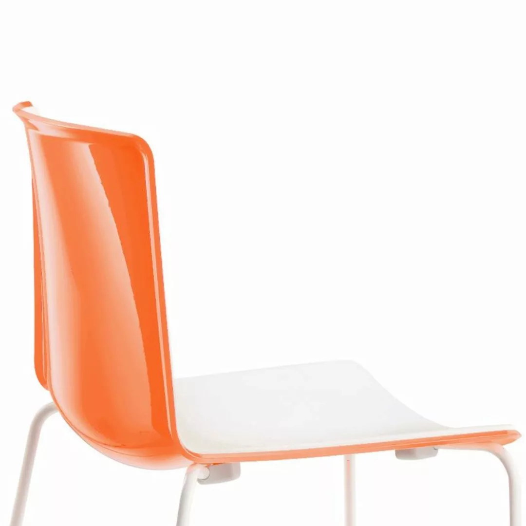 Pedrali - Tweet 890 Bi-Color Stuhl - orange/weiß/HxBxT 80.5x54x52.5cm/Geste günstig online kaufen