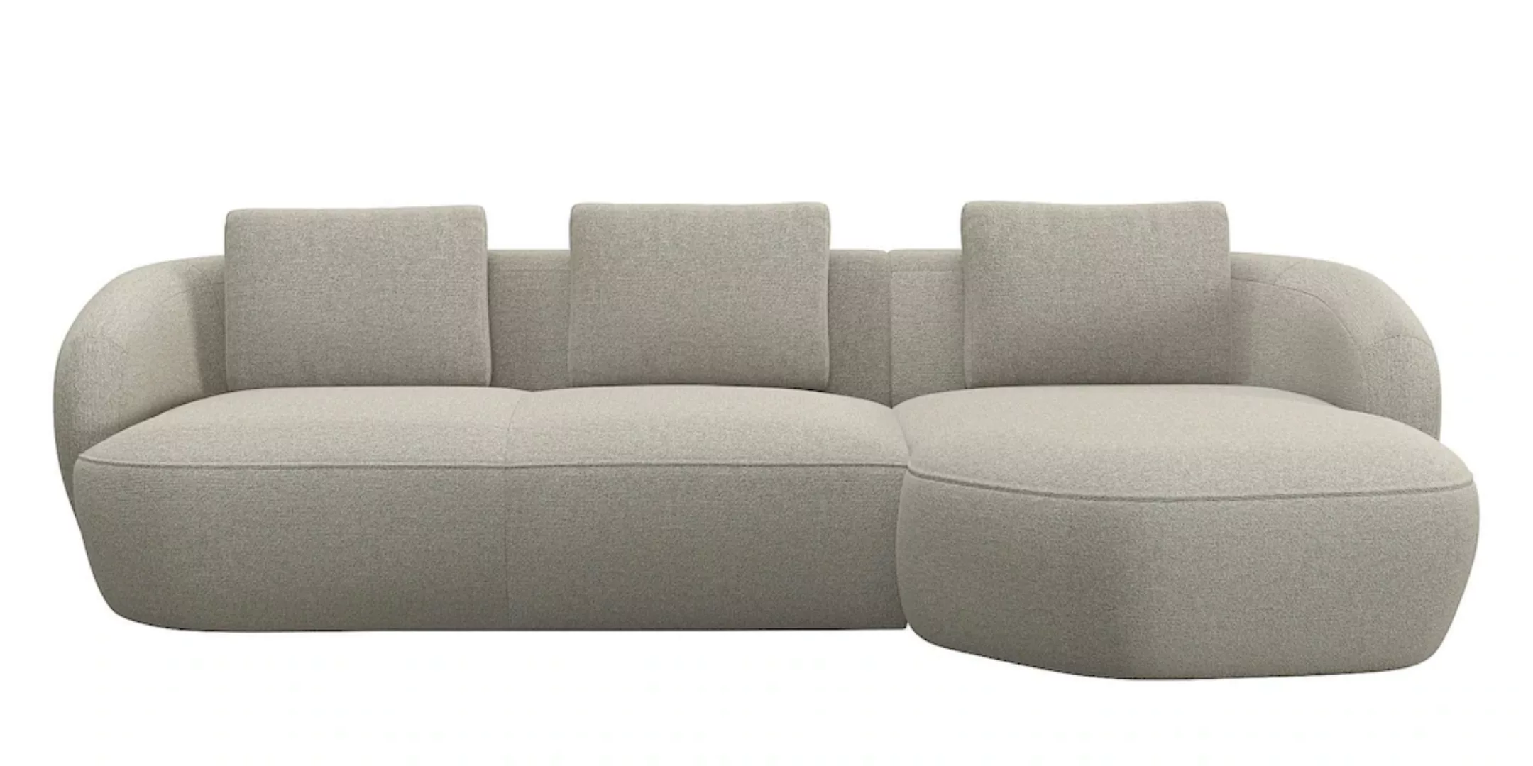 FLEXLUX Wohnlandschaft "Torino, rund, L-Form, Sofa-Ecke mit Recamiere, Long günstig online kaufen