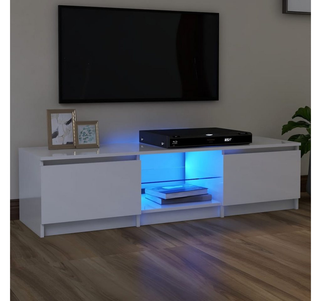 vidaXL TV-Schrank TV-Schrank mit LED Leuchten Hochglanz-Weiß 140x40x35,5 cm günstig online kaufen