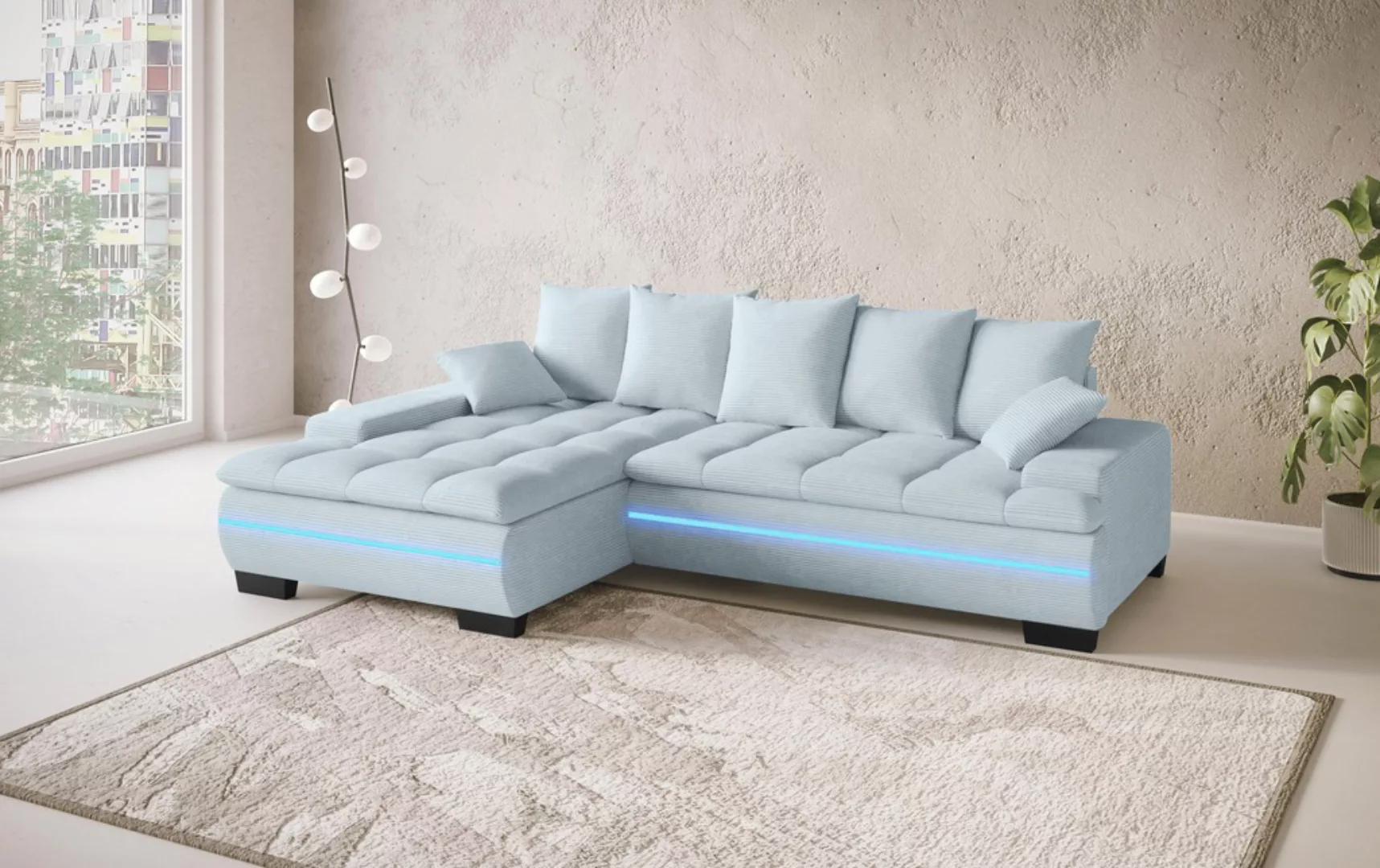 Mr. Couch Ecksofa "Haiti II, L-Form", RGB-LED Beleuchtung, Kaltschaum, wahl günstig online kaufen