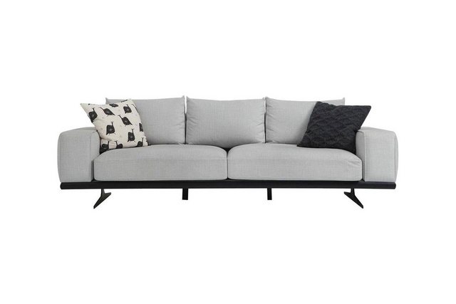 JVmoebel 2-Sitzer Zweisitzer Sofa 2 Sitzer Stoff Grau Modern Design Wohnzim günstig online kaufen