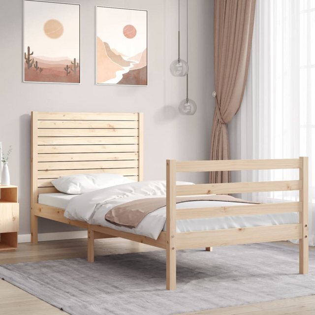 vidaXL Bett Massivholzbett mit Kopfteil günstig online kaufen