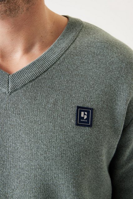 Garcia V-Ausschnitt-Pullover, in melierter Optik günstig online kaufen