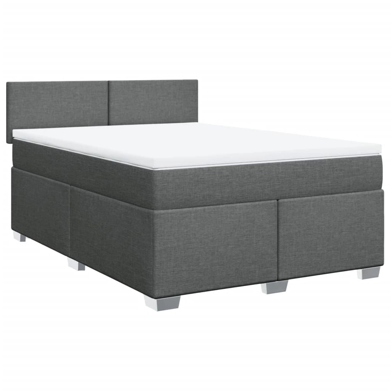 vidaXL Boxspringbett Boxspringbett mit Matratze Dunkelgrau 160x200 cm Stoff günstig online kaufen