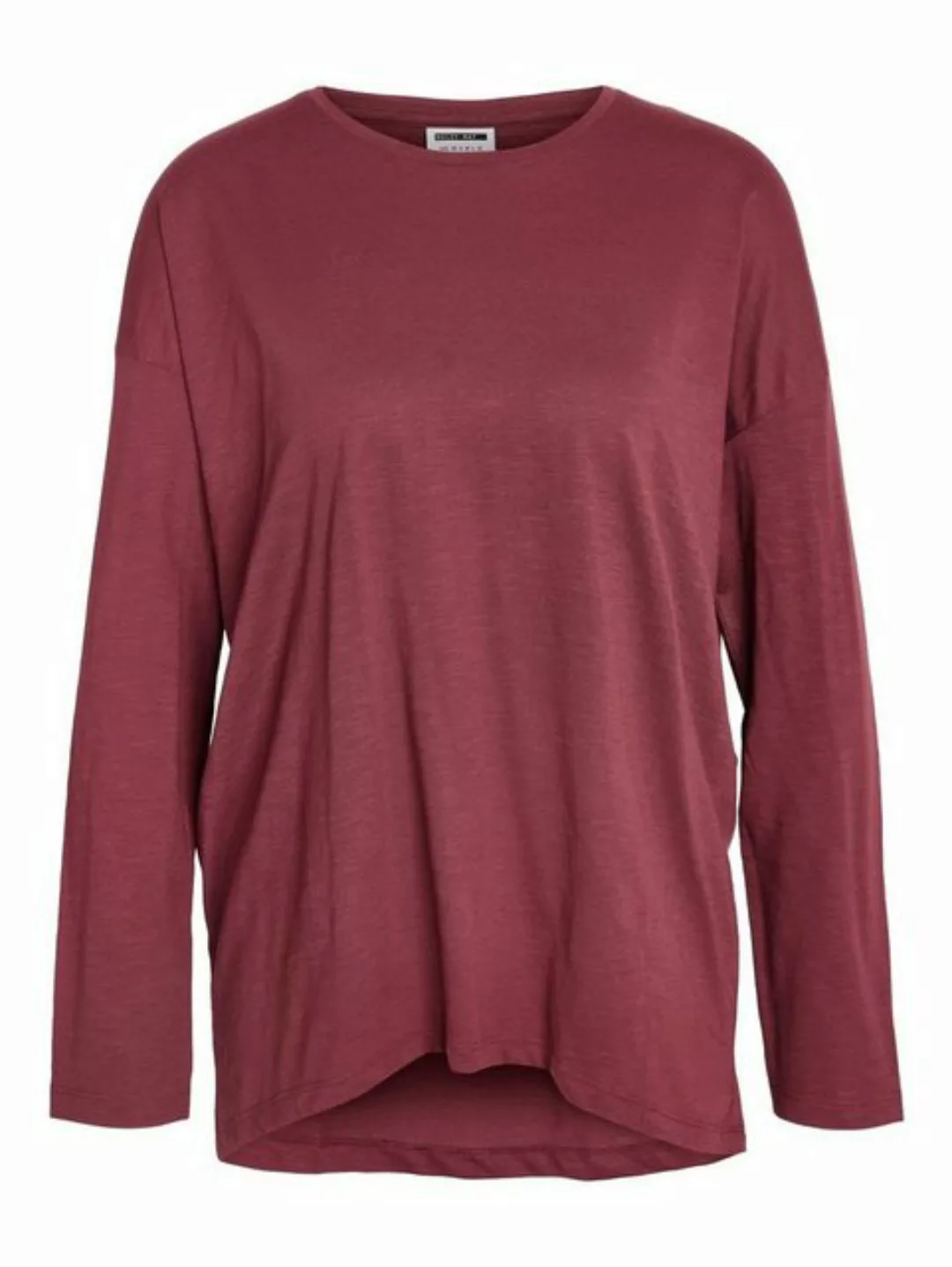 Noisy may Longpullover Lockeres Langarm Basic Shirt NMMATHILDE 5439 in Bord günstig online kaufen