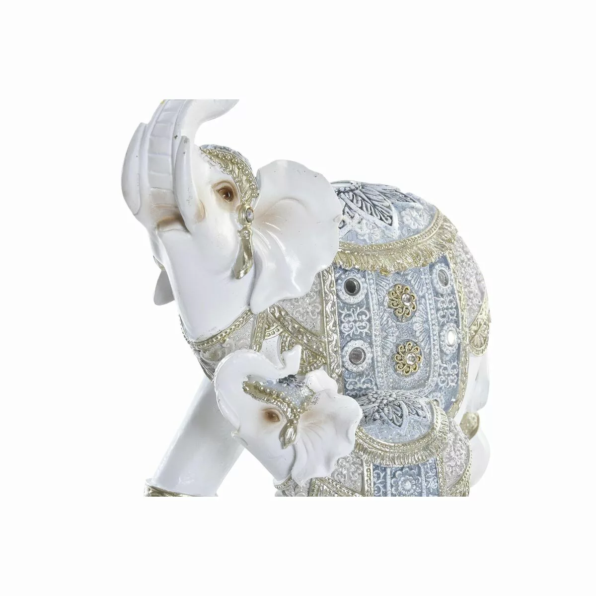 Deko-figur Dkd Home Decor Elefant Blau Weiß Harz (17 X 10 X 19 Cm) günstig online kaufen