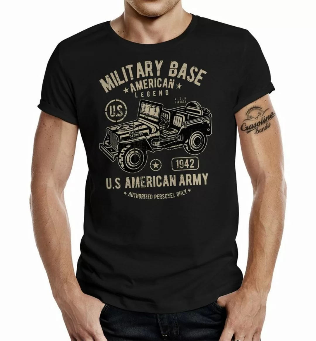 GASOLINE BANDIT® T-Shirt für Biker Military Army-Jeep Fans: American Legend günstig online kaufen