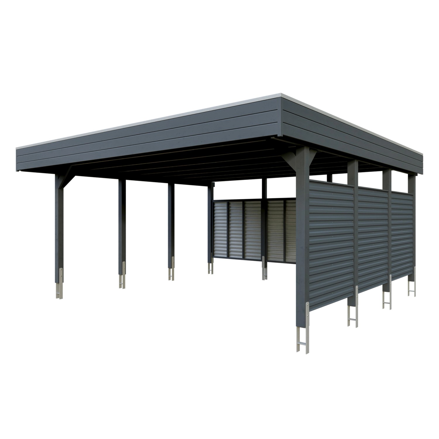 Skan Holz Carport Friesland Hybrid 557 cm x 555 cm Anthrazit günstig online kaufen