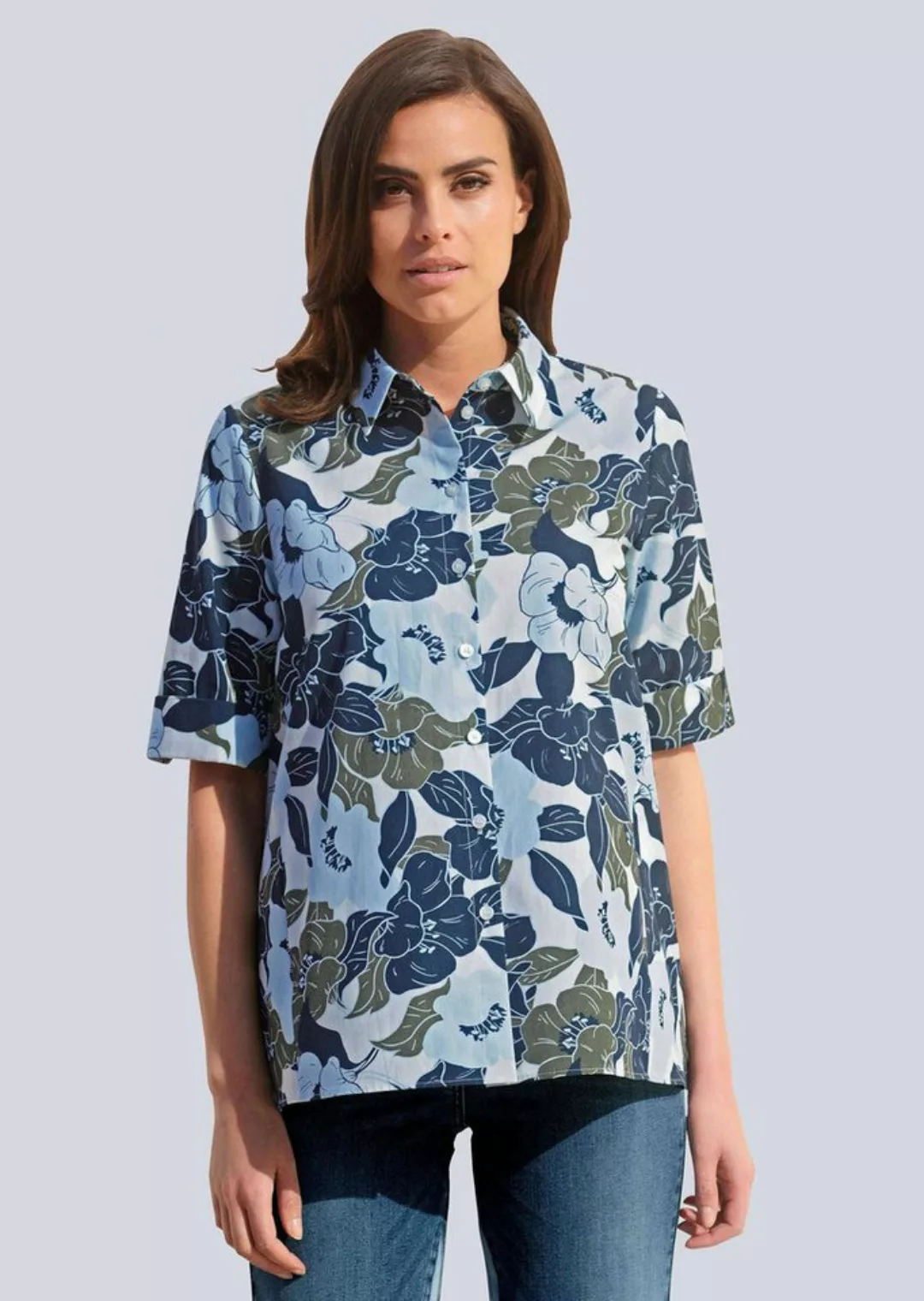 Alba Moda Schlupfbluse Bluse mit floralem Dessin günstig online kaufen