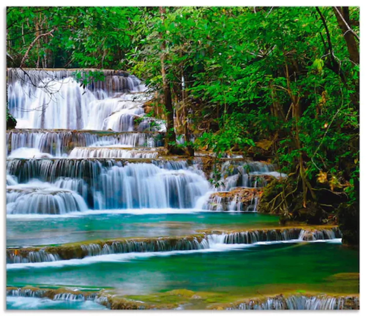 Artland Küchenrückwand »Tiefen Wald Wasserfall«, (1 tlg.), Alu Spritzschutz günstig online kaufen