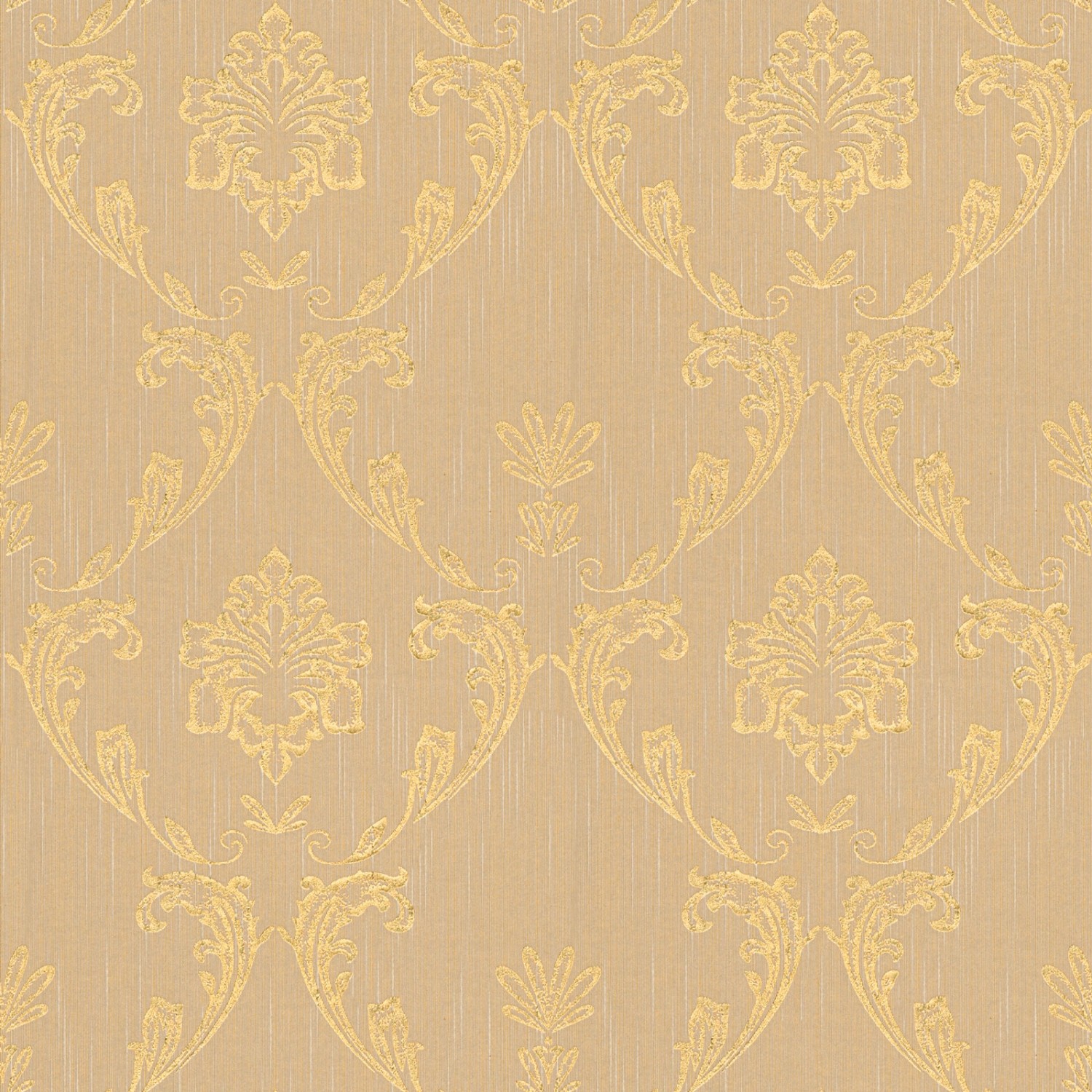 Bricoflor Vlies Textiltapete Braun Gold Edle Tapete mit Textil Ornament mit günstig online kaufen
