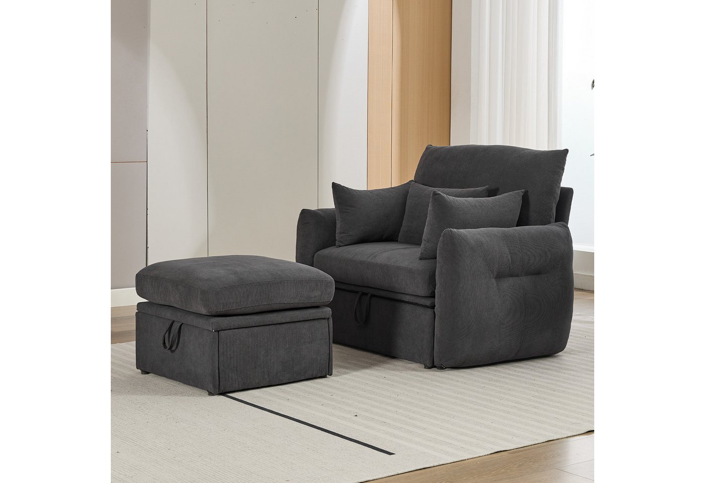 OKWISH Ecksofa mit Stauraum, Sessel, Polstersessel, Polsterstuhl, mit Fußho günstig online kaufen