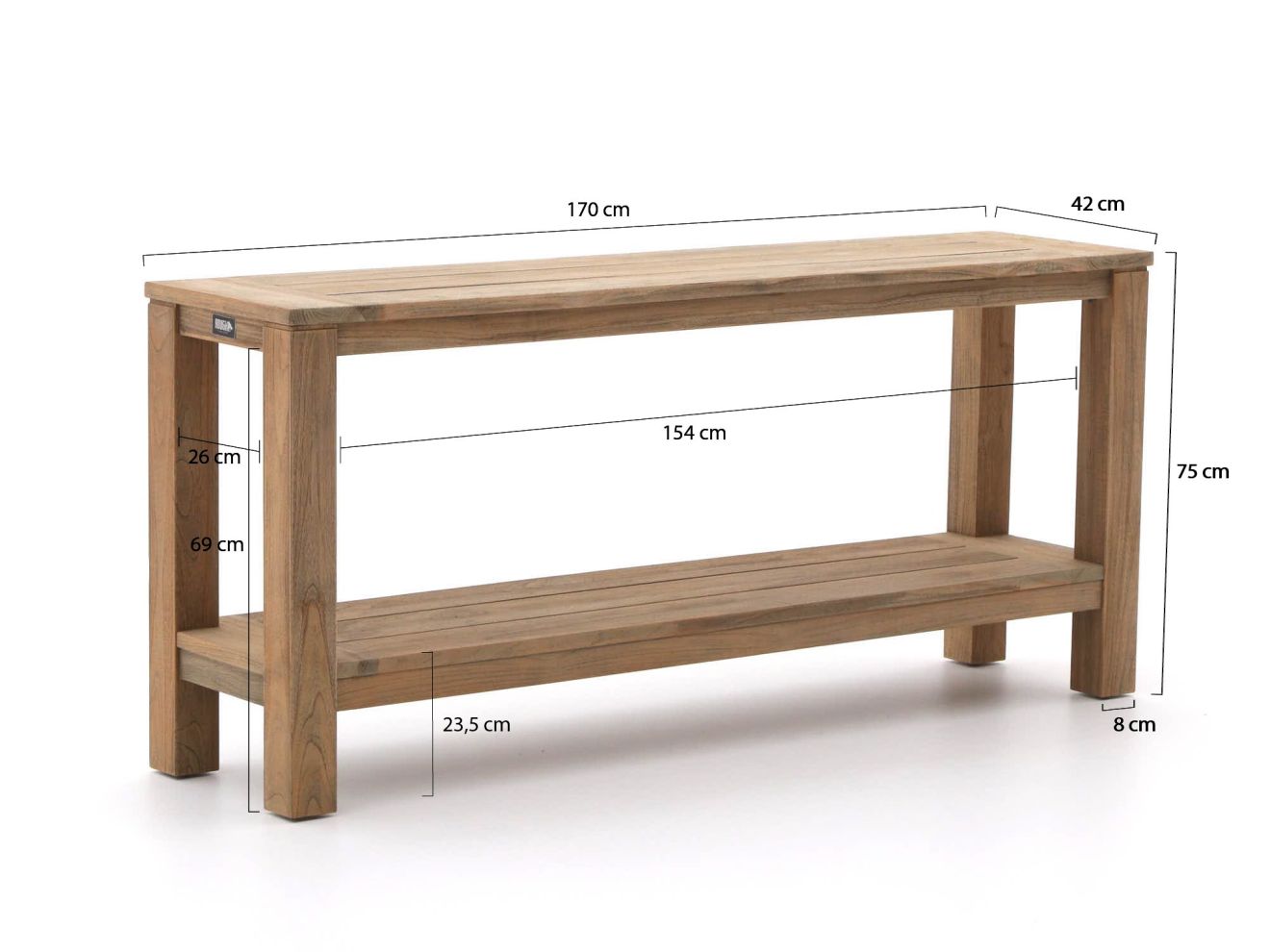 ROUGH-X Konsolentisch Outdoor 170x42x75 cm günstig online kaufen