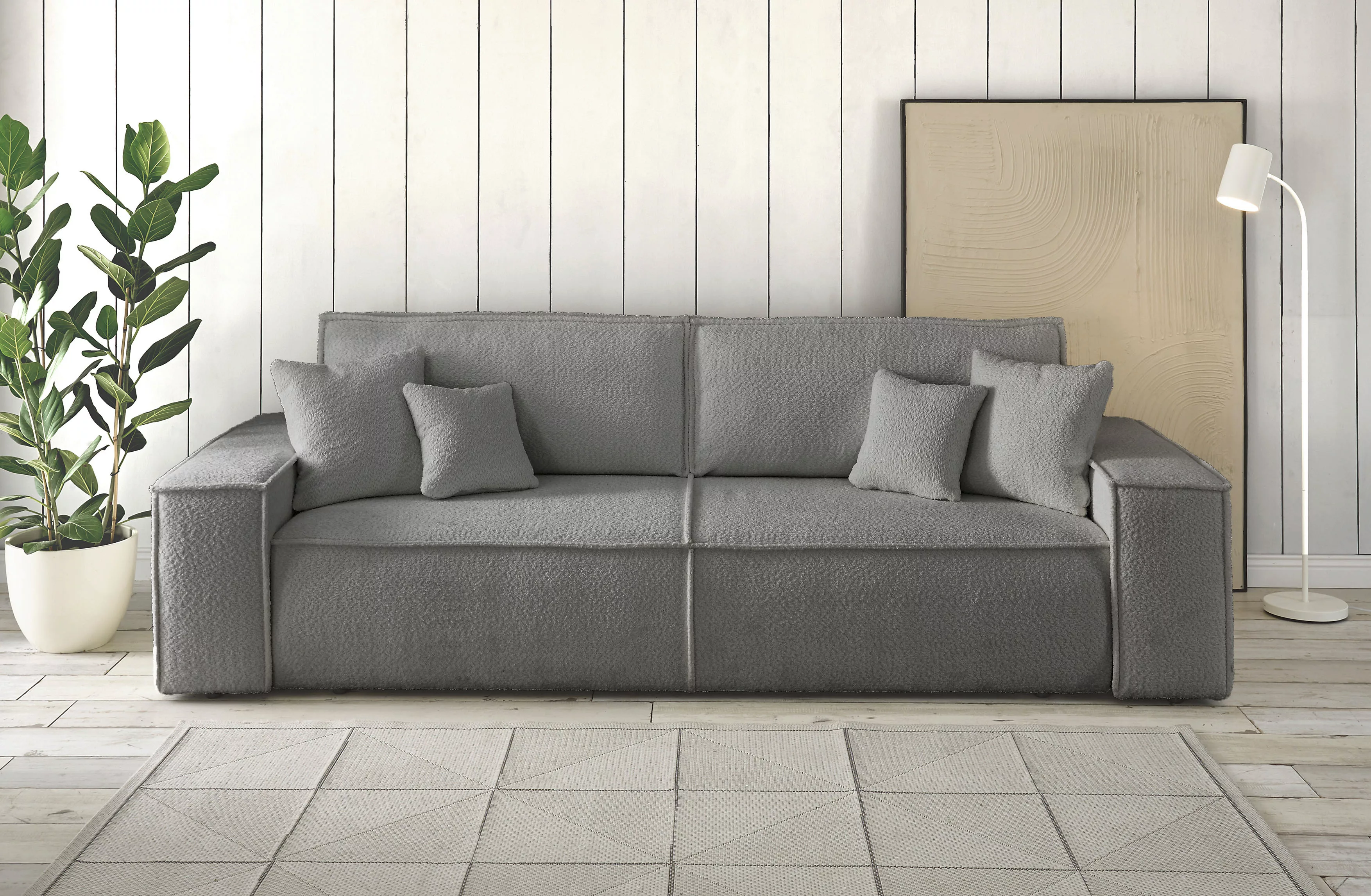 andas 3-Sitzer FINNLEY Schlafsofa 257 cm, Schlaffunktion mit Bettkasten (20 günstig online kaufen