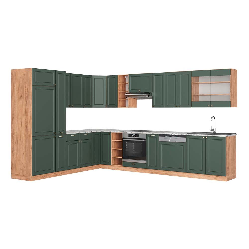 Vicco Unterschrank R-Line, Schwarz Hochglanz/Goldkraft Eiche, günstig online kaufen