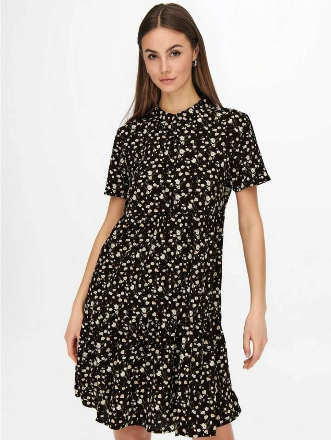 JACQUELINE de YONG Shirtkleid Lockeres Mini Print Kleid Blusen Kurzarm Dres günstig online kaufen