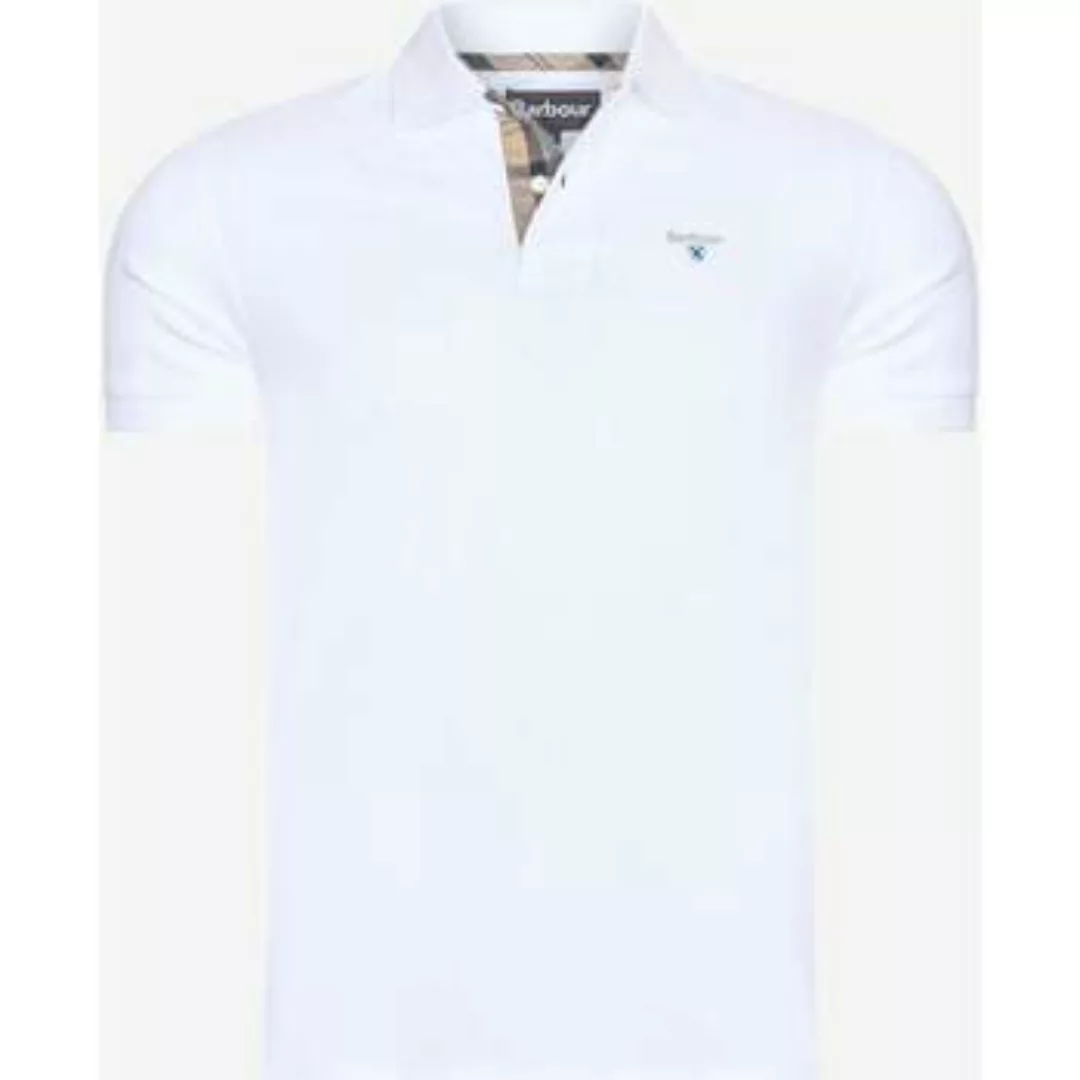 Barbour  T-Shirts & Poloshirts Piqué-Poloshirt mit Tartanmuster – weißes Kl günstig online kaufen