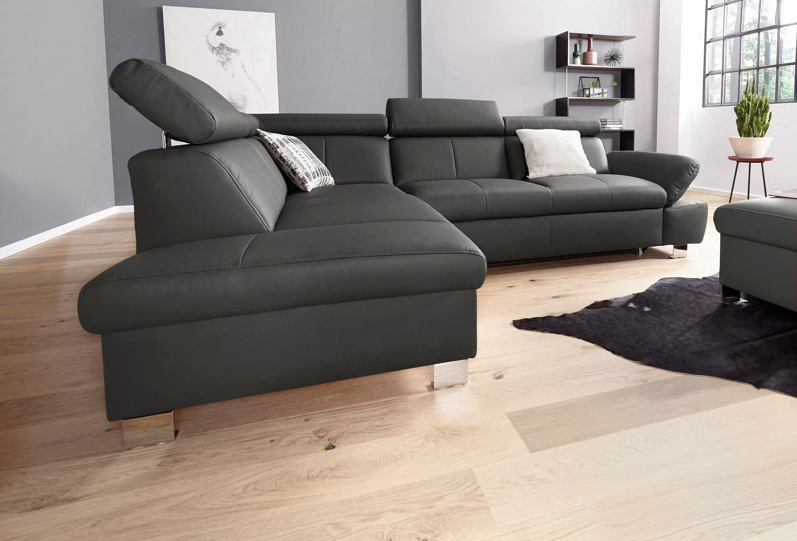 exxpo - sofa fashion Ecksofa »Happy, modern und bequem, L-Form«, inkl. Kopf günstig online kaufen