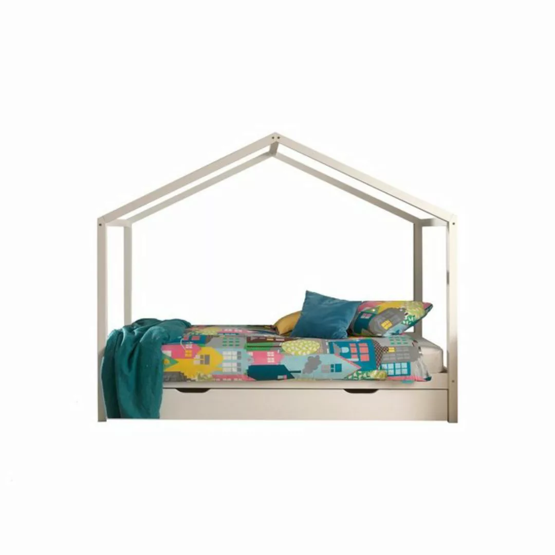 Kindermöbel 24 Hausbett Monroe inkl. Dach und Rollrost günstig online kaufen
