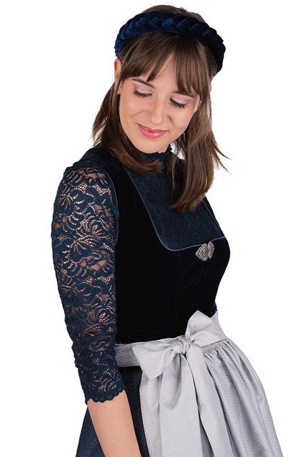 MarJo Dirndl Samt Dirndl 2tlg. - HEIDI - deep ocean/silber günstig online kaufen